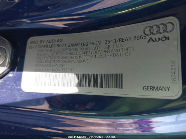 2013 AUDI A5 WAULFAFHXDN003301 Photo 8