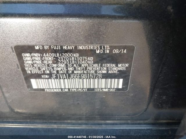 JF1VA1J66F9815728 Subaru Wrx Limited