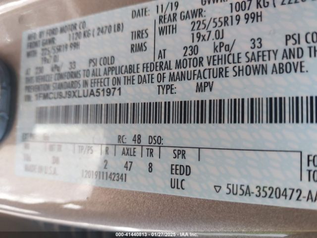 1FMCU9J9XLUA51971 Ford Escape Titanium