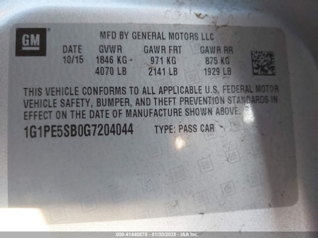 1G1PE5SB0G7204044 Chevrolet Cruze Limited 1lt Auto