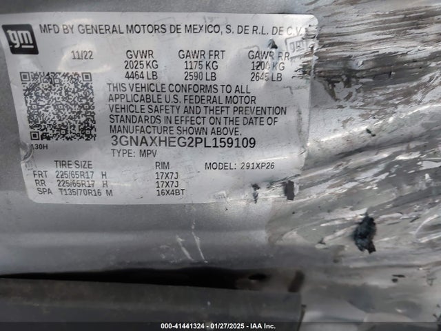 3GNAXHEG2PL159109 Chevrolet Equinox Fwd Ls