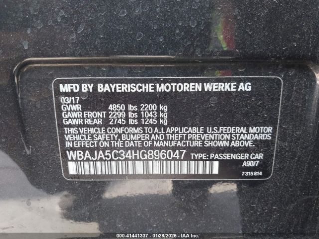 WBAJA5C34HG896047 BMW 530I