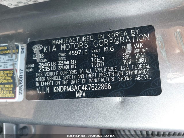 KIA Sportage Lx 2019 KNDPM3AC4K7622866 Image 9