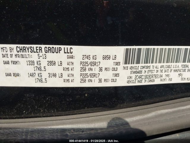 2013 CHRYSLER TOWN & COUNTRY 2C4RC1BG9DR783104 Photo 8