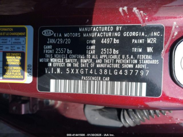 5XXGT4L38LG437797 KIA Optima Lx