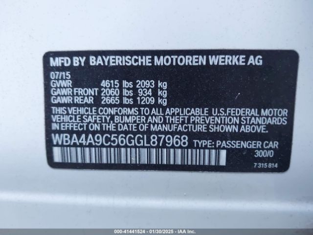 WBA4A9C56GGL87968 BMW 428i Gran Coupe