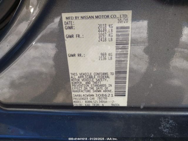 2021 NISSAN ALTIMA 1N4BL4CW6MN308621 Photo 8