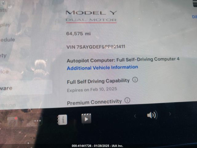 7SAYGDEF9PF921411 Tesla Model Y Performance Dual Motor All-wheel Drive