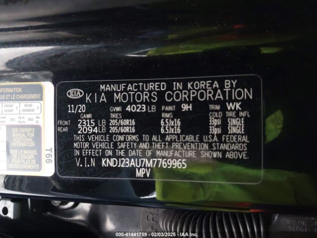 KNDJ23AU7M7769965 KIA SOUL LX