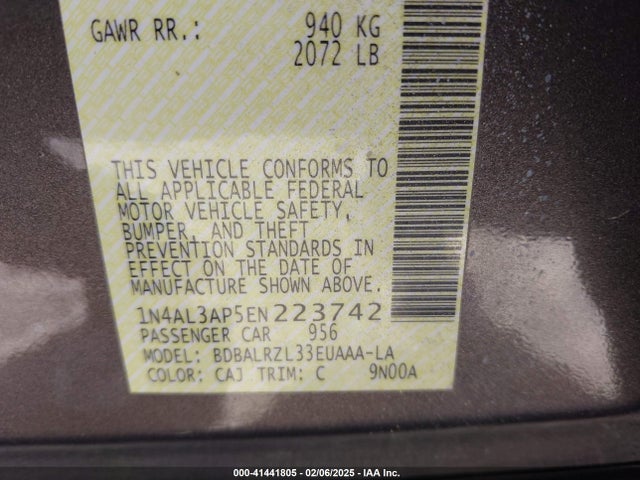 Nissan Altima 2.5 S 2014 1N4AL3AP5EN223742 Image 9