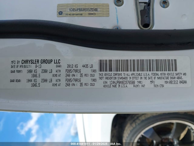 1C4NJPBA9ED576588 Jeep Patriot Sport