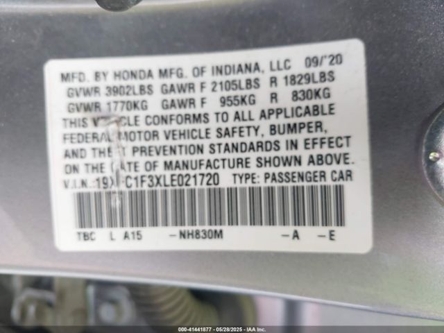 19XFC1F3XLE021720 Honda CIVIC EX