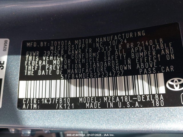 Toyota COROLLA LE 2025 5YFB4MDE6SP234727 Image 9