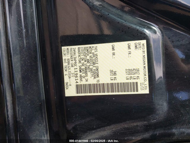 Nissan Altima 2.5 S 2016 1N4AL3AP4GC119614 Image 9