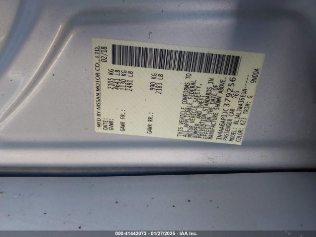 1N4AA6AP1JC379256 Nissan Maxima 3.5 Sv