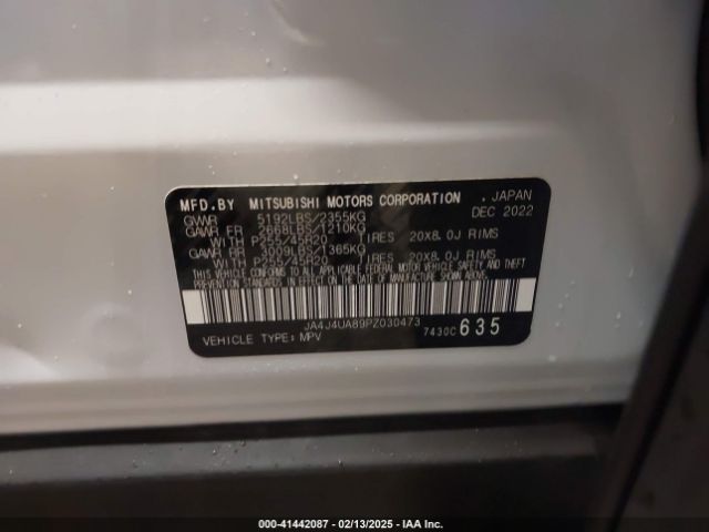 JA4J4UA89PZ030473 Mitsubishi Outlander Ralliart S-awc/se 2.5 S-awc/se Black Edition S-awc/se Special Editiont S-awc