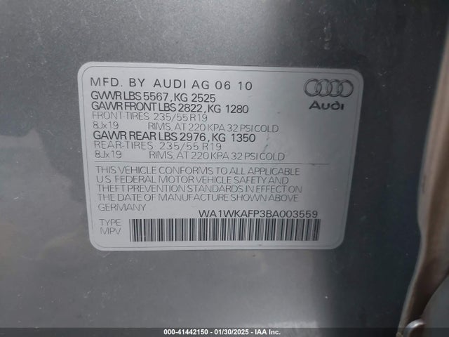 2011 AUDI Q5 WA1WKAFP3BA003559 Photo 8