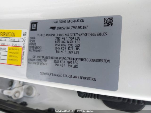 1GKS2JKL7MR201187 GMC YUKON XL DENALI