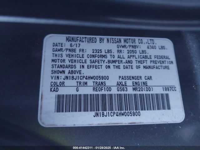 JN1BJ1CP4HW005900 Nissan Rogue Sport Sv