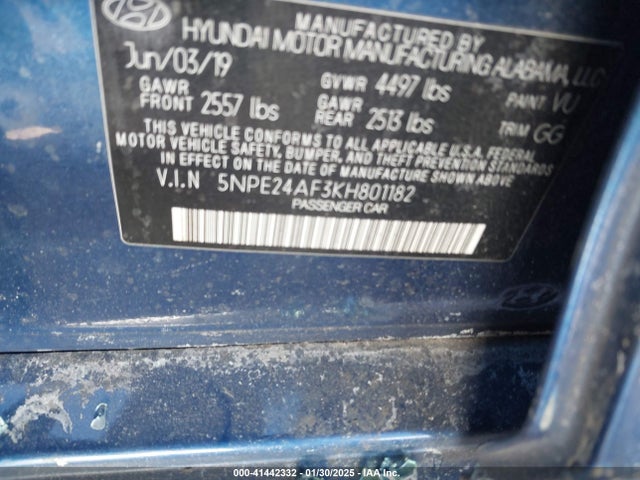 Hyundai SONATA SE 2019 5NPE24AF3KH801182 Image 9
