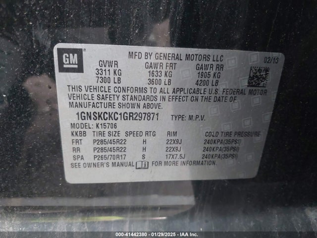 Chevrolet Tahoe Ltz 2016 1GNSKCKC1GR297871 Image 9