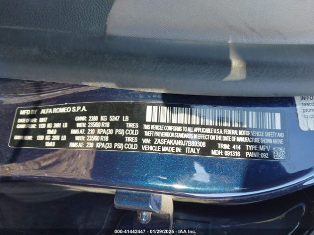 2018 ALFA ROMEO STELVIO ZASFAKAN9J7B89308 Photo 8
