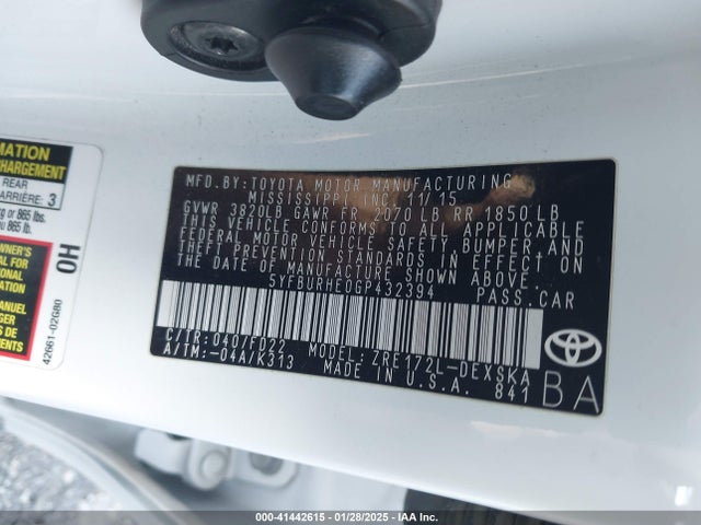 Toyota Corolla S Plus 2016 5YFBURHE0GP432394 Image 9