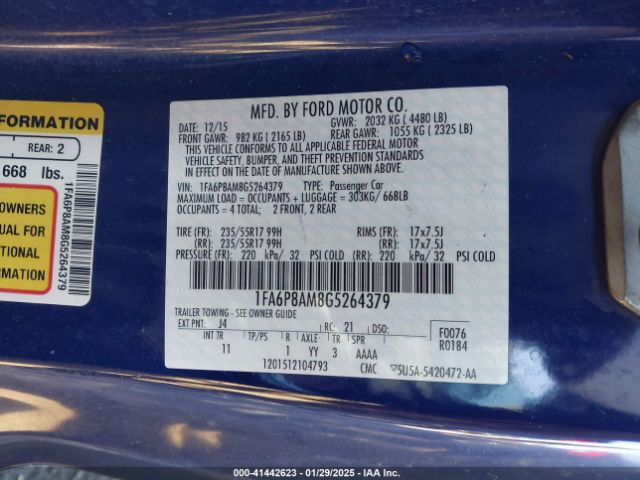 1FA6P8AM8G5264379 Ford Mustang V6
