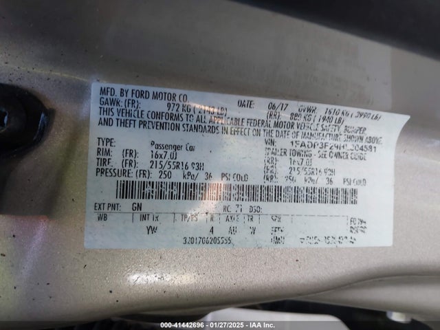 Ford FOCUS SE 2017 1FADP3F29HL304581 Image 9