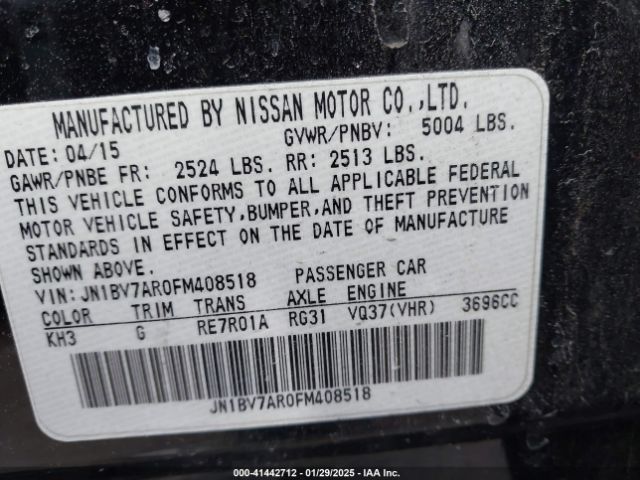 JN1BV7AR0FM408518 Infiniti Q50 Premium