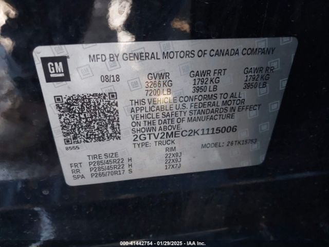 2GTV2MEC2K1115006 GMC Sierra 1500 Limited Sle