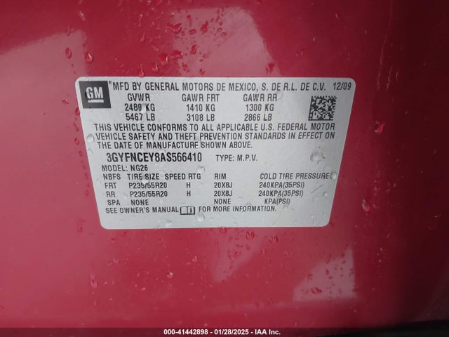 2010 CADILLAC SRX 3GYFNCEY8AS566410 Photo 8