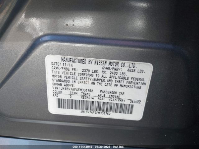 JN1BV7AP4FM334762 Infiniti Q50 Premium