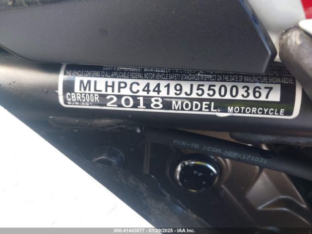 2018 HONDA CBR500 MLHPC4419J5500367 Photo 9