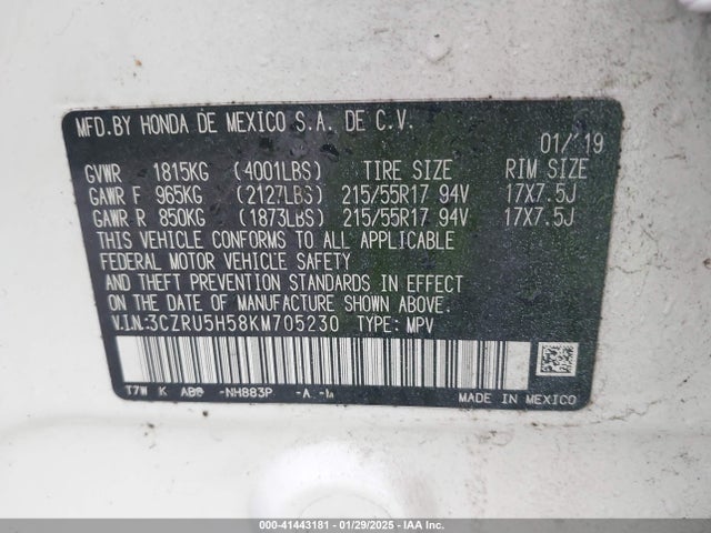 Honda HR-V EX 2019 3CZRU5H58KM705230 Image 9
