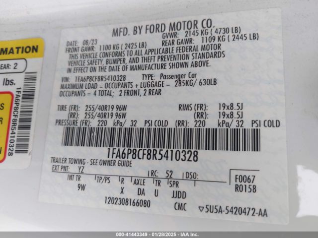 1FA6P8CF8R5410328 Ford Mustang Gt Premium