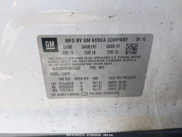 KL4CJASBXHB033001 Buick Encore Preferred