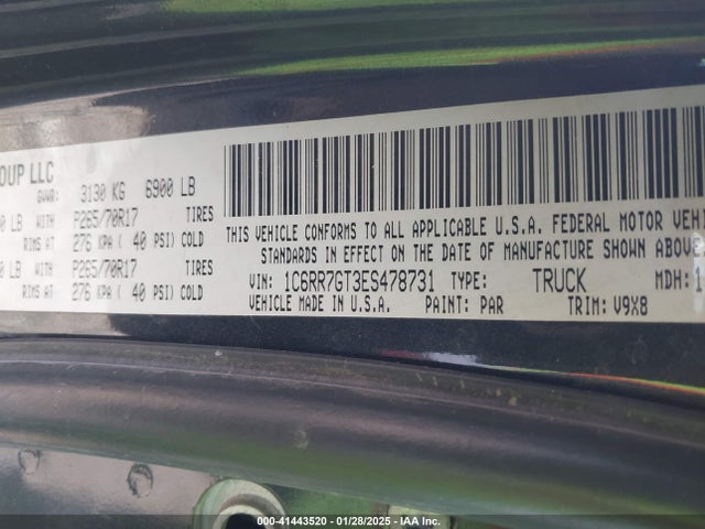1C6RR7GT3ES478731 RAM 1500