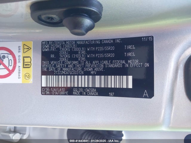 2T2ZZMCA7GC003126 Lexus RX 350