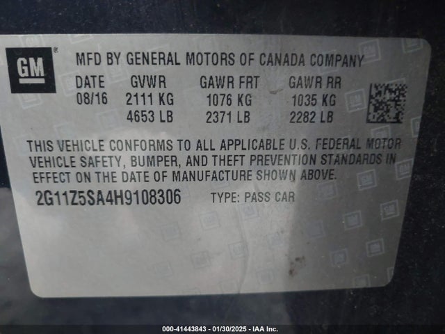 2G11Z5SA4H9108306 Chevrolet lcv -sidi: spark ignited direct injection, dcvcp, vvt: variable valve timing, e85 max, e0-e100, alum