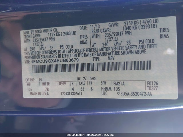 Ford ESCAPE SE 2014 1FMCU9GX4EUB83679 Image 9