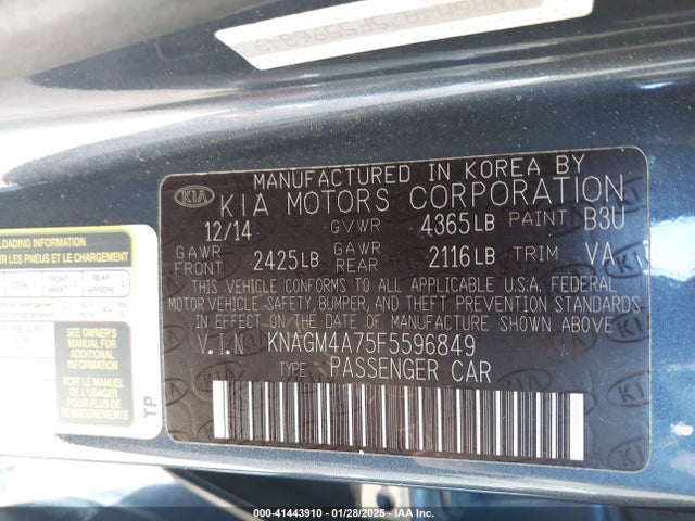 KIA Optima Lx 2015 KNAGM4A75F5596849 Image 9