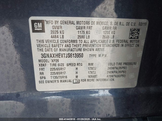 Chevrolet EQUINOX LS 2018 3GNAXHEV7JS613950 Image 9
