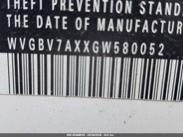 WVGBV7AXXGW580052 Volkswagen TIGUAN SE