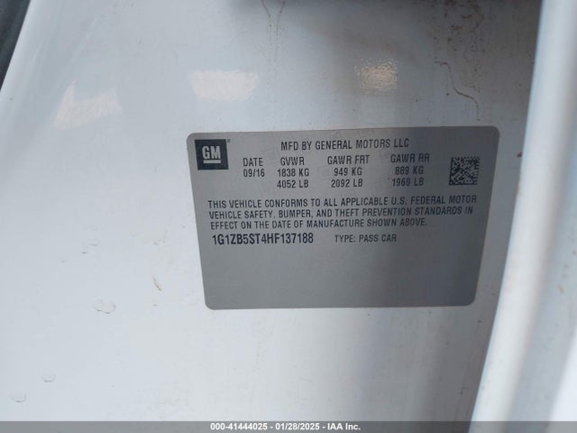 1G1ZB5ST4HF137188 Chevrolet MALIBU LS