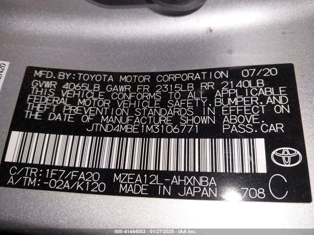 Toyota Corolla Se Nightshade Edition 2021 JTND4MBE1M3106771 Image 9