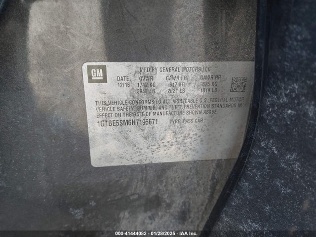 1G1BE5SM6H7195671 Chevrolet Cruze Lt Auto