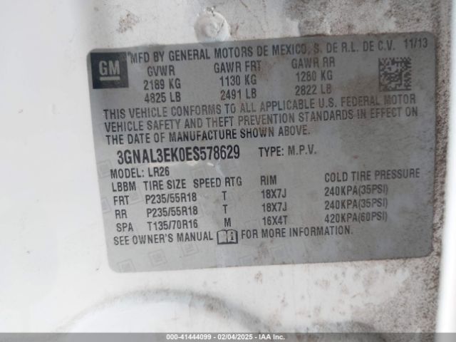 3GNAL3EK0ES578629 Chevrolet Captiva Sport Lt