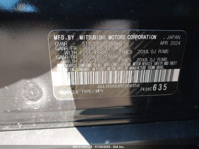 2024 MITSUBISHI OUTLANDER JA4J4VA88RZ064350 Photo 8