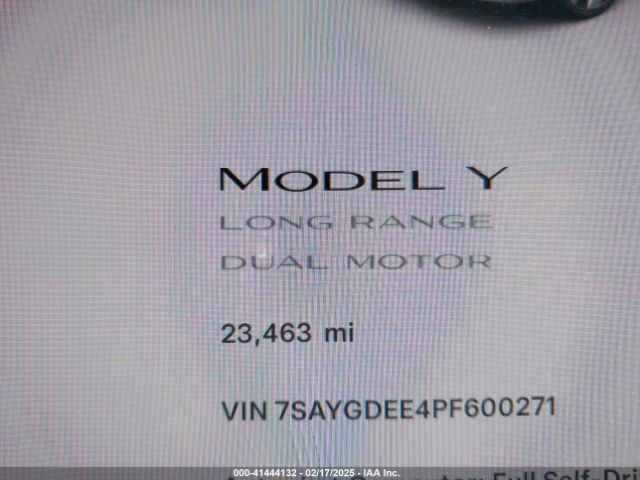 7SAYGDEE4PF600271 Tesla Model Y Awd/long Range Dual Motor All-wheel Drive